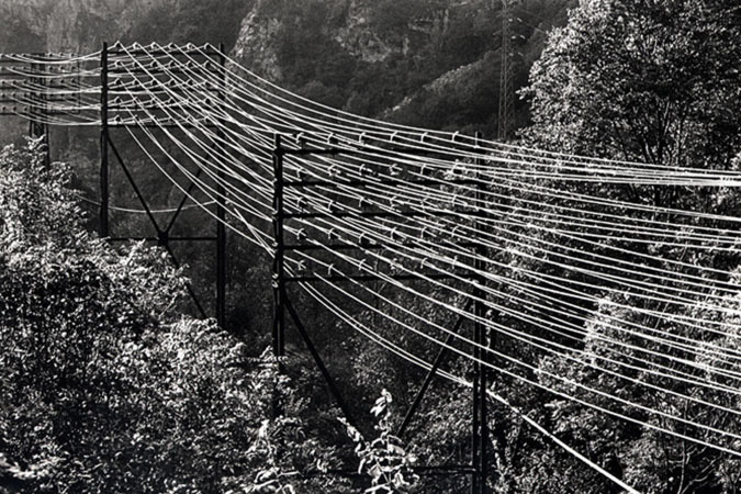 pylônes et fils électriques, photographie mémoire industrielle d´EDF, photographie énergie hydraulique