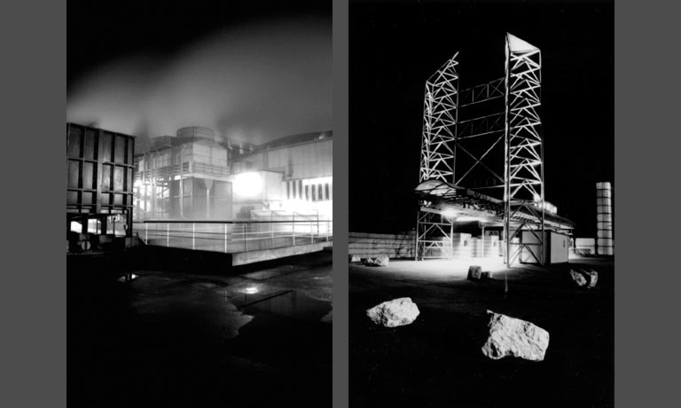 projet photographique sur la mémoire industrielle, entreprises la nuit, Wheelabrator Allevard et le Summum